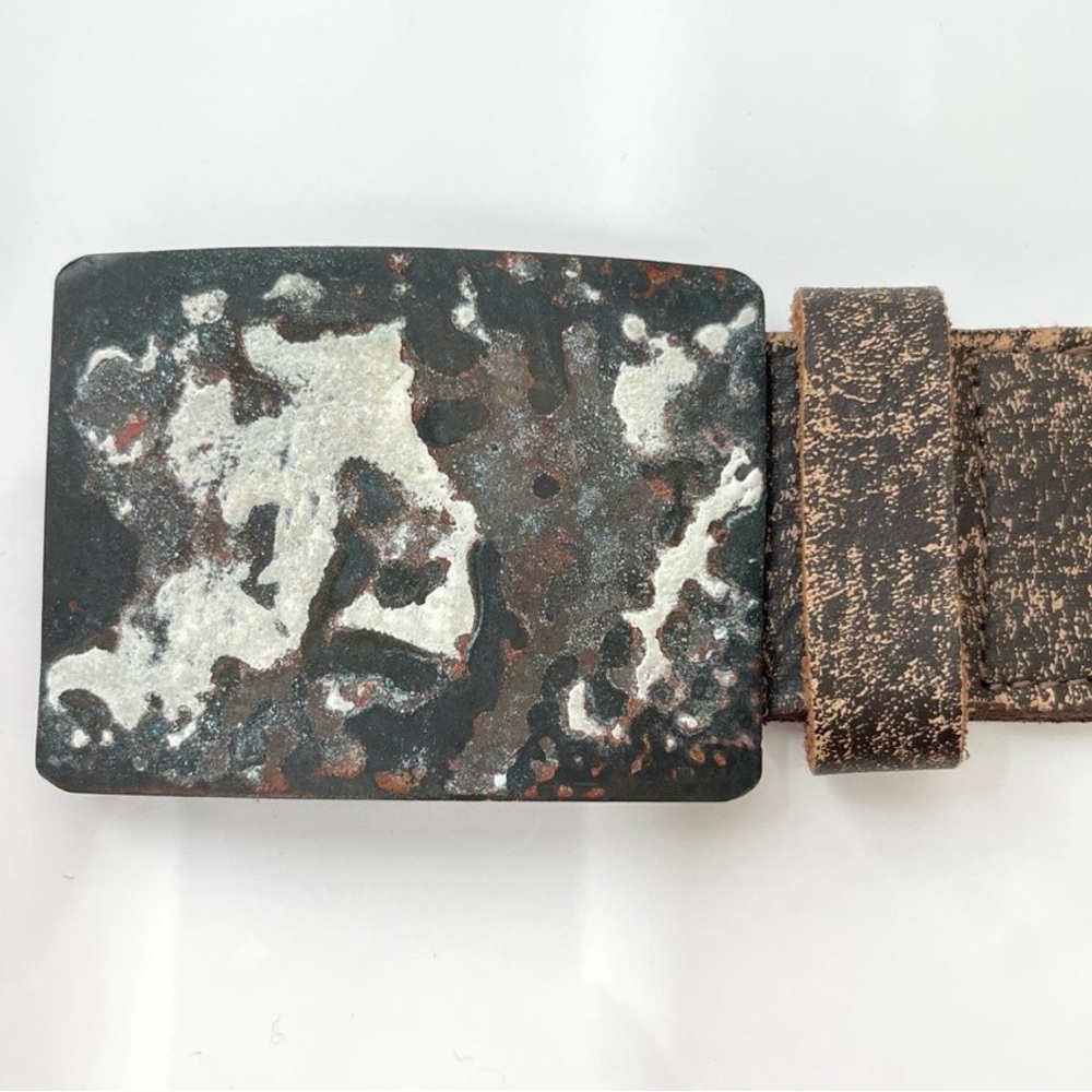 Animale Black and Brown Textured Belt
